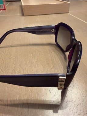 Versace Purple Gradient Square Sunglasses with Gold Accents